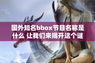 國外知名bbox節(jié)目名稱是什么 讓我們來揭開這個(gè)謎底