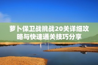 蘿卜保衛(wèi)戰(zhàn)挑戰(zhàn)20關(guān)詳細(xì)攻略與快速通關(guān)技巧分享