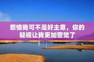 惹惱我可不是好主意，你的輕視讓我更加警覺(jué)了