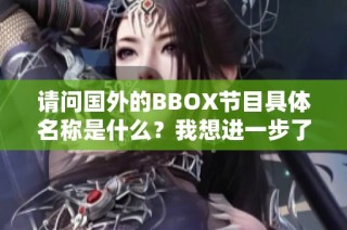 請問國外的BBOX節(jié)目具體名稱是什么？我想進一步了解。