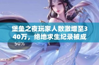 堡壘之夜玩家人數(shù)激增至340萬(wàn)，絕地求生紀(jì)錄被成功打破