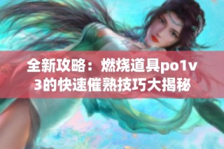 全新攻略：燃燒道具po1v3的快速催熟技巧大揭秘