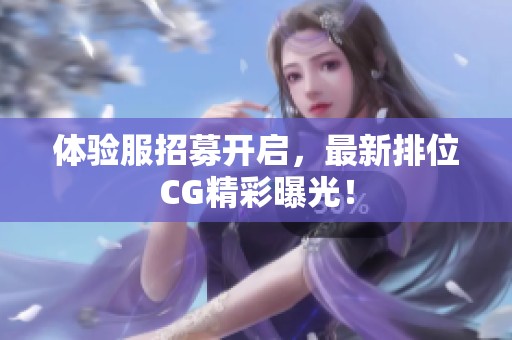 體驗服招募開啟，最新排位CG精彩曝光！