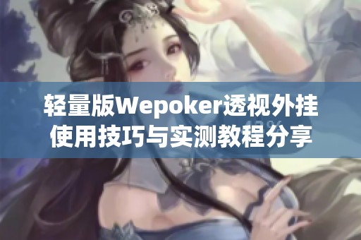 輕量版Wepoker透視外掛使用技巧與實(shí)測(cè)教程分享