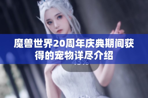魔獸世界20周年慶典期間獲得的寵物詳盡介紹