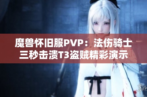 魔獸懷舊服PVP:法傷騎士三秒擊潰T3盜賊精彩演示 魔獸懷舊服PVP:法傷騎士三秒擊潰T3盜賊精彩演示