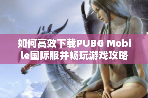 如何高效下載PUBG Mobile國(guó)際服并暢玩游戲攻略 如何高效下載PUBG Mobile國(guó)際服并暢玩游戲攻略