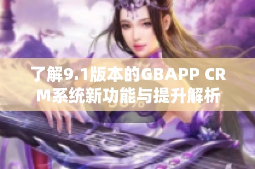 了解9.1版本的GBAPP CRM系統(tǒng)新功能與提升解析